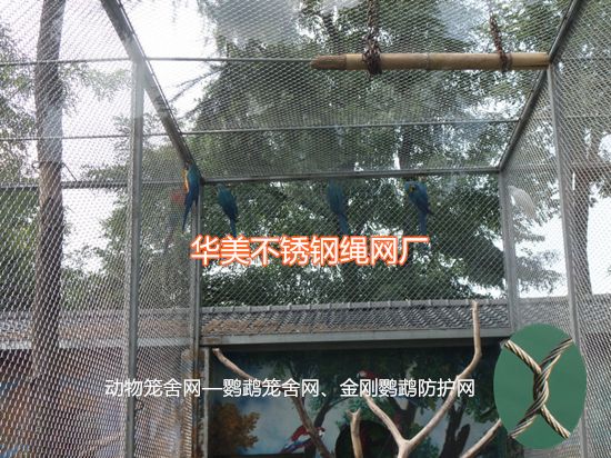 不锈钢绳网用于动物笼舍网，动物园笼舍防护网