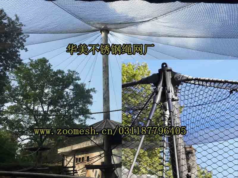 不锈钢钢丝绳网栅栏、不锈钢钢丝绳网定制供应商、动物园围栏网--华美绳网.jpg